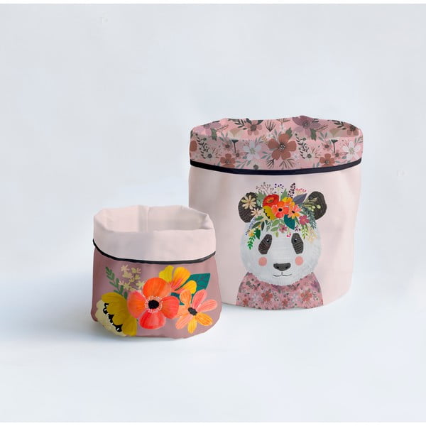 Кошници от плат в комплект от 2 броя Floral Panda - Little Nice Things
