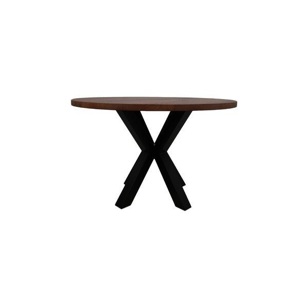 Кръгла маса за хранене с плот от недовършено мангово дърво от колекцията HMS, ⌀ 120 cm Round - HSM collection-image-2