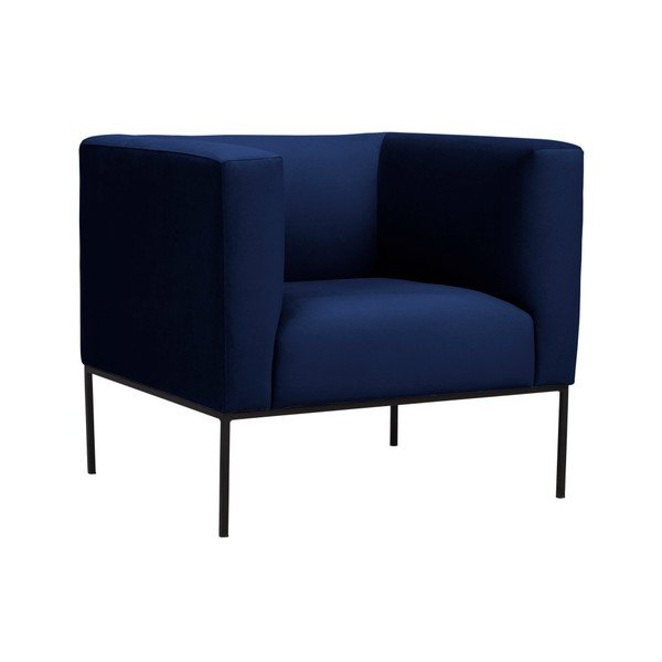 Тъмносиньо кадифено кресло Neptune - Windsor & Co Sofas-image-2