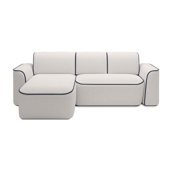 Син кремав ъглов диван от букле (ляв ъгъл) Ume – ELTAP