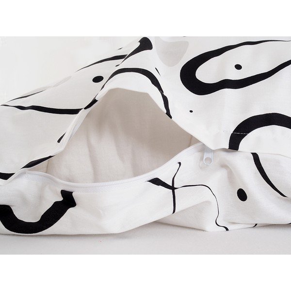 Черно-бяло крепирано спално бельо за единично легло 140x200 cm Top Class - B.E.S.-image-4