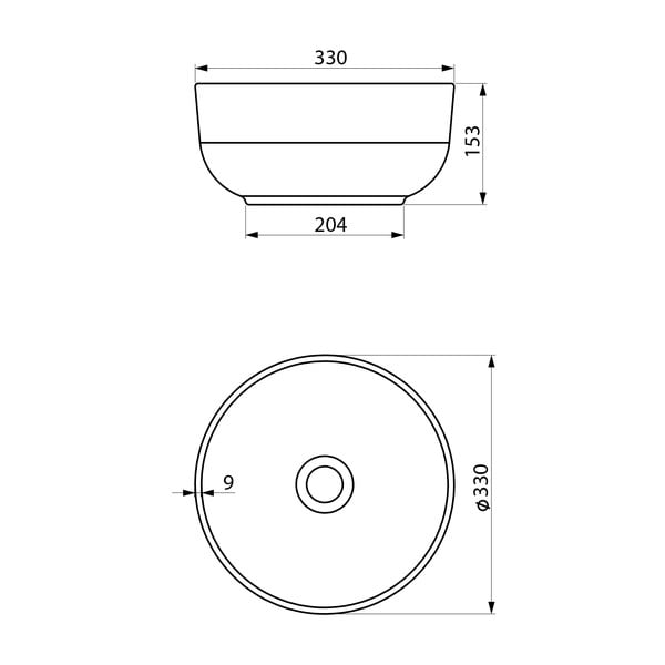 Бяла керамична кръгла мивка ø 33 cm Emmi – Sapho-image-3