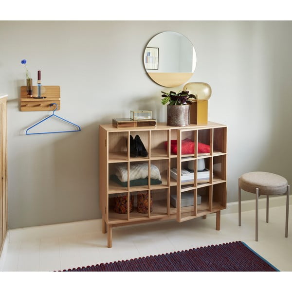 Витрина от дъбова дървесина 100x90 cm Shoji - Hübsch-image-1