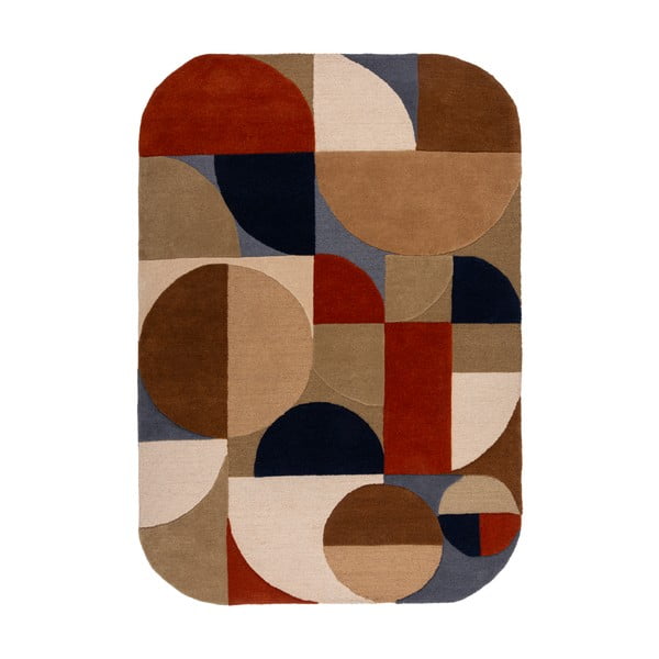 Теракотен ръчно изработен вълнен килим 160x230 cm Mia Arch – Flair Rugs