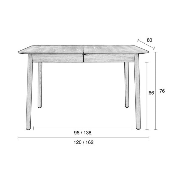 Сгъваема маса за хранене , 120 x 80 cm Glimps - Zuiver-image-3