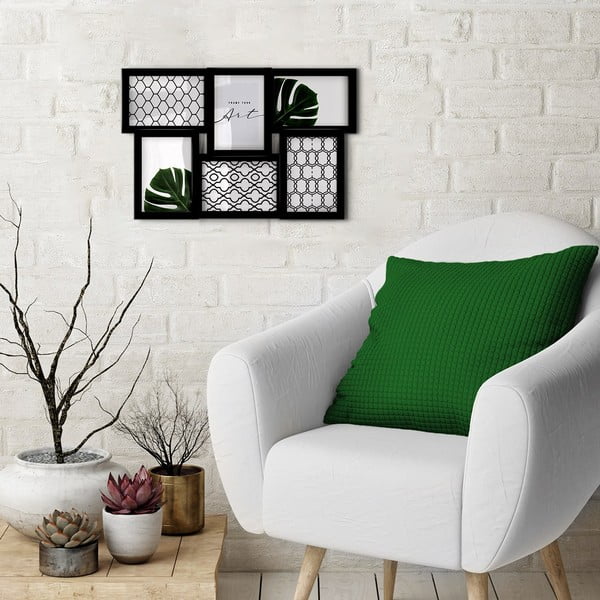 Черна пластмасова рамка за стена 48x32 cm  -image-1