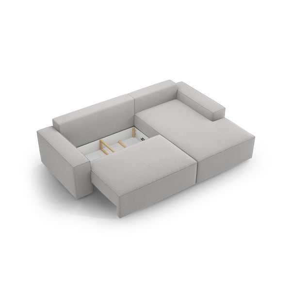 Светлосив разтегателен ъглов диван (десен ъгъл) Jodie – Micadoni Home-image-4