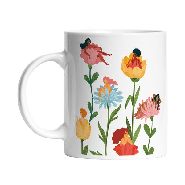 Бяла керамична чаша , 330 ml Flower Or Woman - Butter Kings-image-2