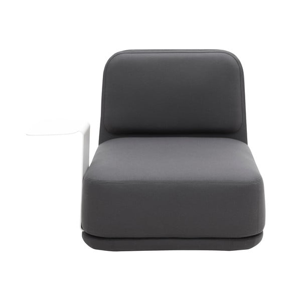 Тъмно сив фотьойл с бяла метална маса Средна + странична маса Standby - Softline