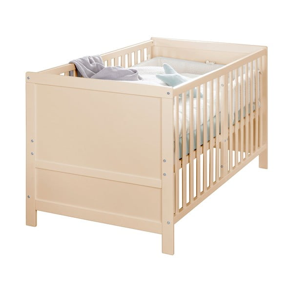 Детско креватче 70x140 cm с регулируема височина в естествен цвят Easy Sleep – Roba-image-3