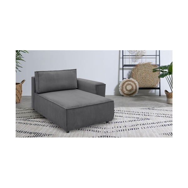 Тъмносив модул за диван от велур, десен ъгъл Nihad modular - Bobochic Paris-image-1