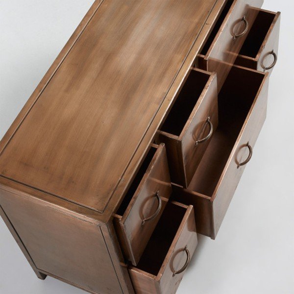 Kovová komoda v barvě mědi La Forma Elma-image-1