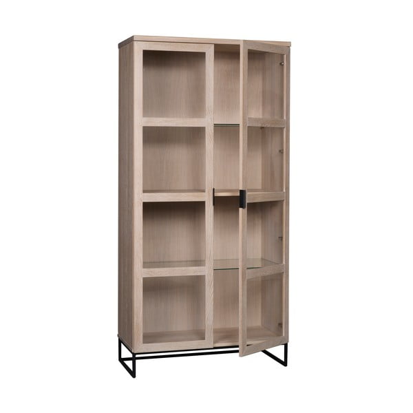 Витрина от дъбова дървесина в естествен цвят 95x195 cm Everett - Rowico-image-3