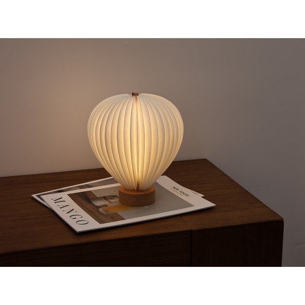 Бяла LED затъмняваща се настолна лампа с хартиен абажур (височина 20 cm) Aeris – Gingko-image-1