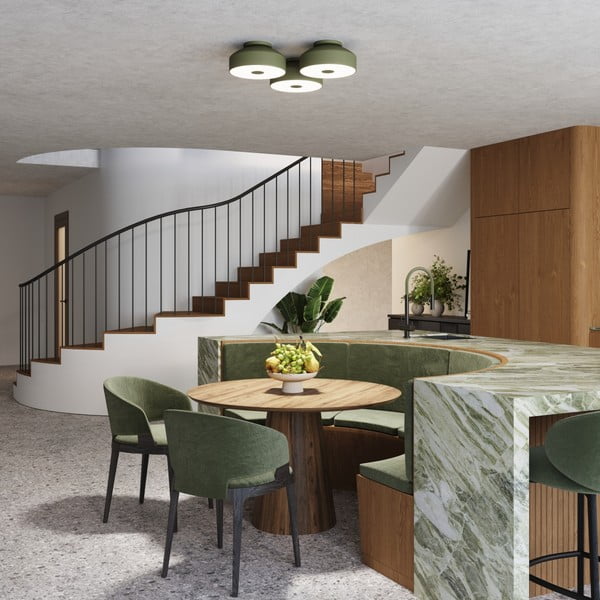 Зелено осветително тяло за таван Blacko – Sollux-image-3