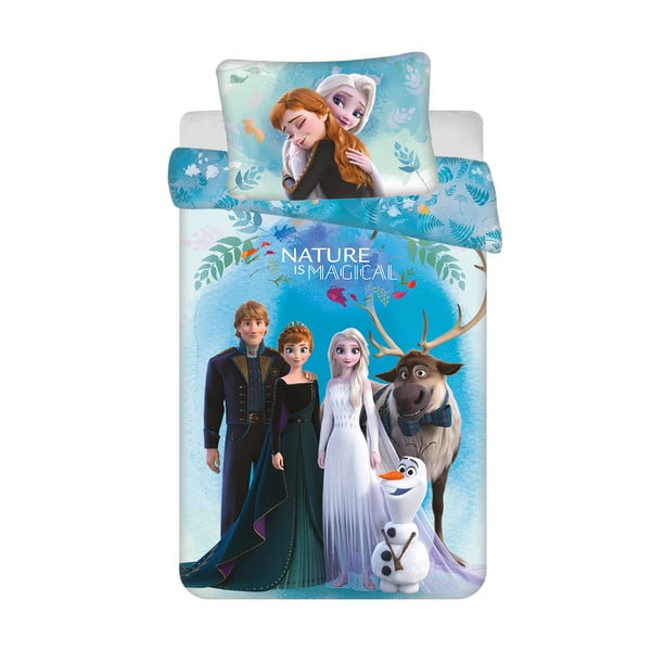Синьо  памучно детско спално бельо 100x135 cm Frozen "Blue" – Jerry Fabrics