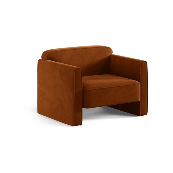 Теракотено кадифено кресло Abby – Micadoni 