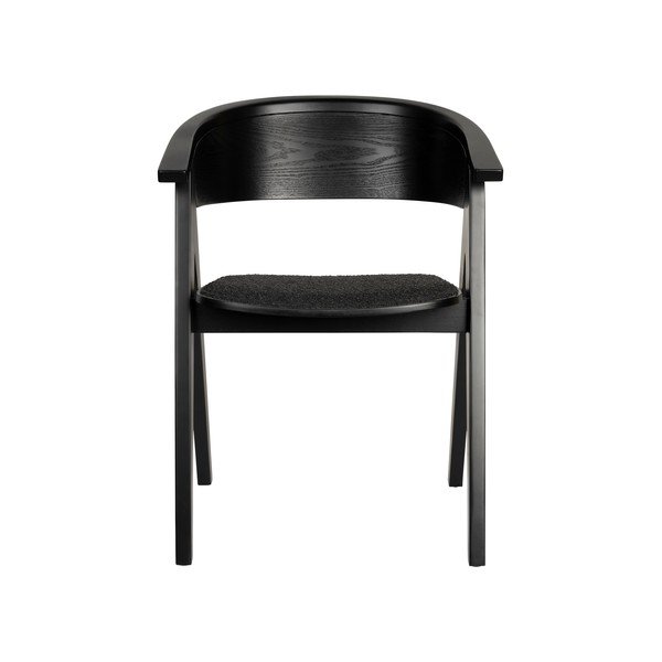 Черен тапициран трапезен стол с подлакътници NDSM – Zuiver-image-3