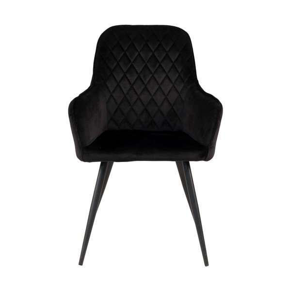 Черни тапицирани трапезни столове в комплект с подлакътници 2 бр. Harbo – House Nordic-image-2