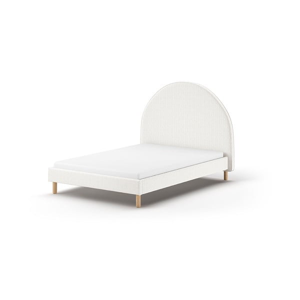 Бяло тапицирано единично легло с решетка 140x200 cm MOON - Vipack
