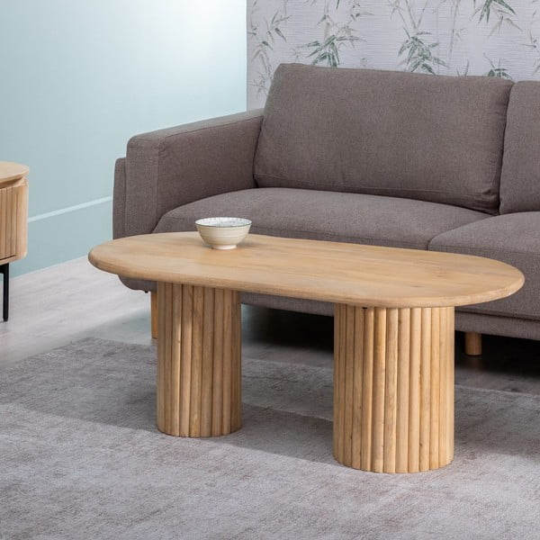 Масичка за кафе от масивно манго  в естествен цвят  60x120 cm Montmartre – Ixia-image-1