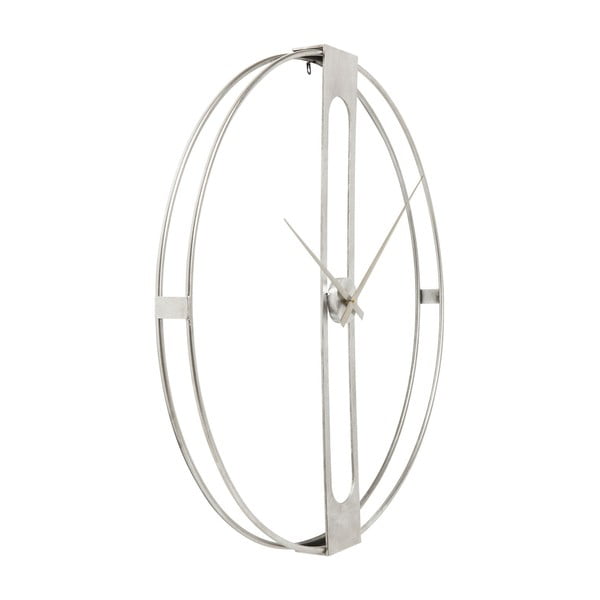 Стенен часовник в сребрист клип, диаметър 60 cm - Kare Design-image-3