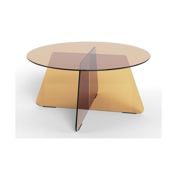 Кафява стъклена кръгла масичка за кафе ø 80 cm Samos – Actona