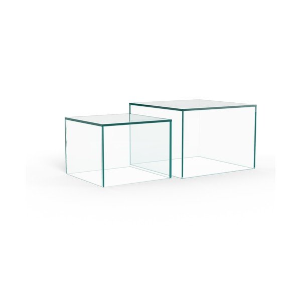 Стъклени масички за кафе в комплект 2 бр. 50x50 cm Dice – Actona