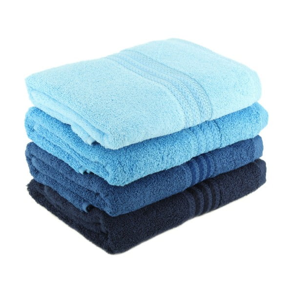 Комплект от 4 сини памучни кърпи Sky, 50 x 90 cm - Foutastic-image-1