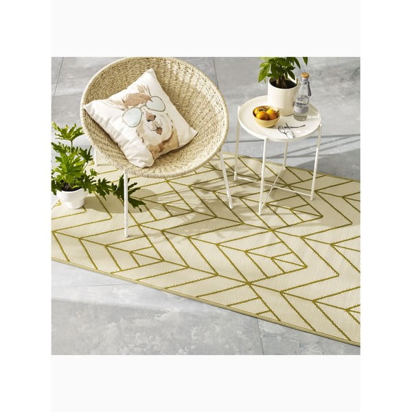 Бежово-златист двустранен килим на открито от рециклирана пластмаса , 150 x 240 cm Sydney - Fab Hab-image-3