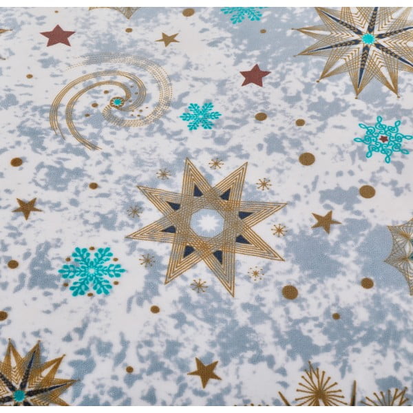 Бяло-синьо  единично  спално бельо от микроплюш 140x200 cm Estrellas – My House-image-4