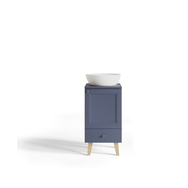 Нисък шкаф без мивка в тъмносин/естествен цвят 40x76 cm Venezia - STOLKAR