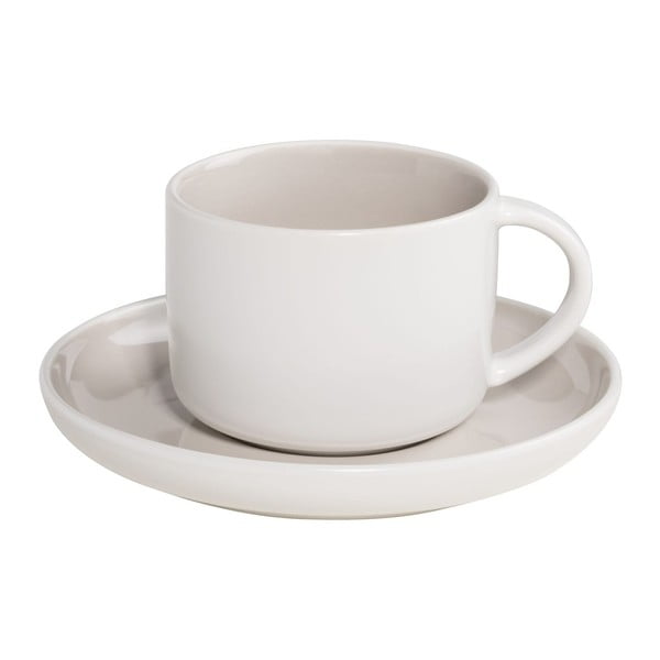 Бяло-сива порцеланова чаша с чинийка Maxwell & Williams Tint, 240 ml - Maxwell & Williams