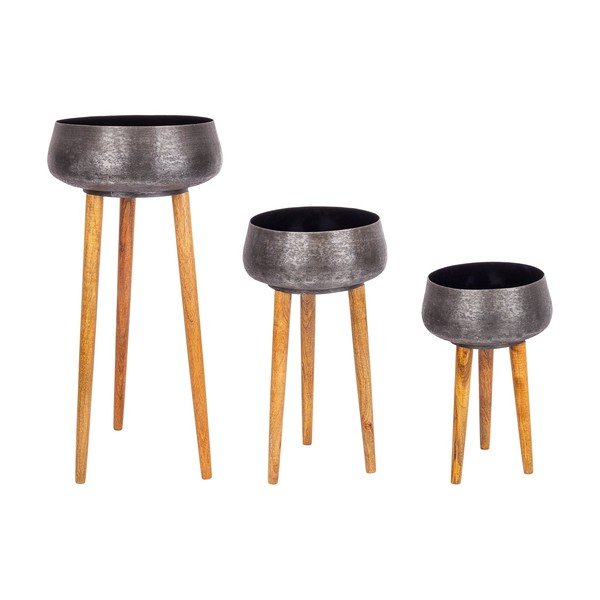 Метални ръчно изработени покрития за кашпи в комплект 3 бр. ø 37,5 cm Varanasi – Bizzotto