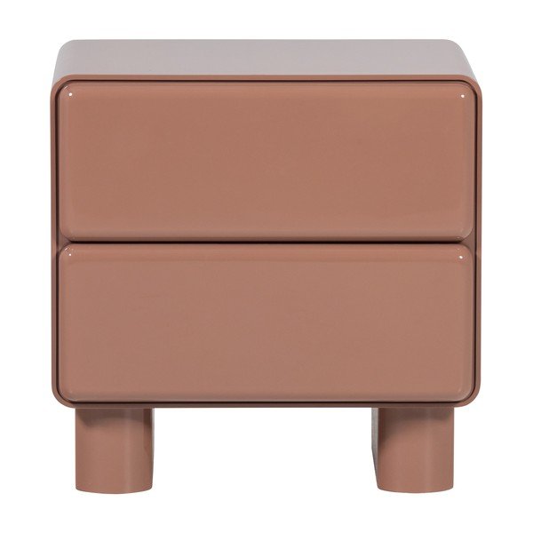 Розово гланцово нощно шкафче Lustra – WOOOD
