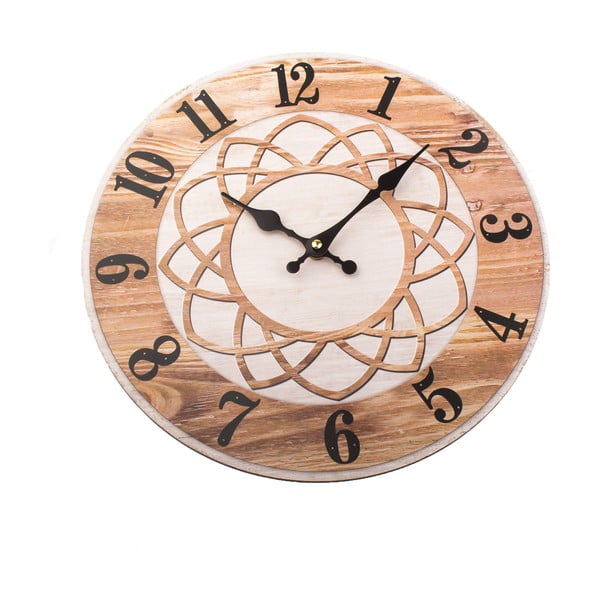 Дървен стенен часовник , ø 34 cm - Dakls