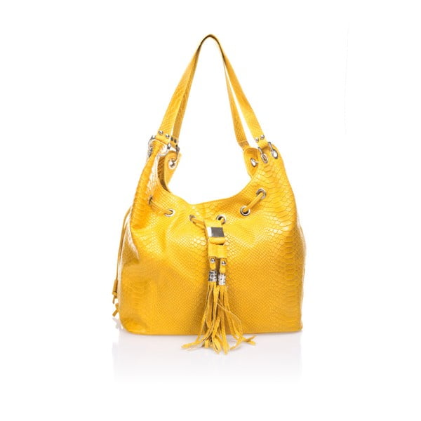 Žlutá kožená kabelka Lisa Minardi Ascocenda