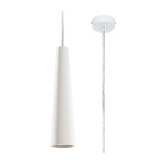 Бяло висящо осветително тяло с керамичен абажур ø 8 cm Alverna – Nice Lamps