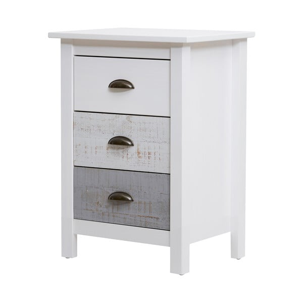 Нощно шкафче в бяло и сиво Romantica - Marckeric-image-3