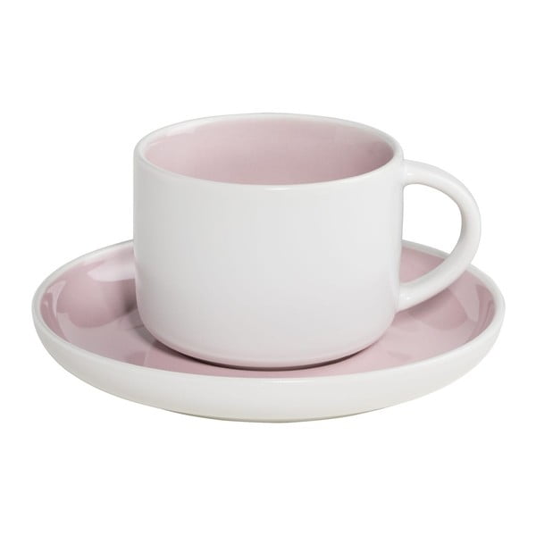 Бяло-розова порцеланова чаша с чинийка Maxwell & Williams Tint, 240 ml - Maxwell & Williams