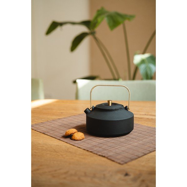 Черен чугунен чайник с цедка 1 l Shangdong – Bredemeijer-image-3