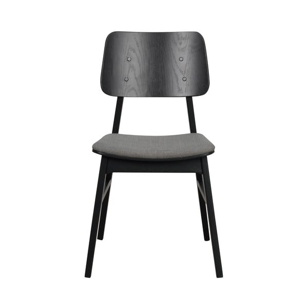 Черен трапезен стол с тъмносива възглавница на седалката Nagano - Rowico-image-4