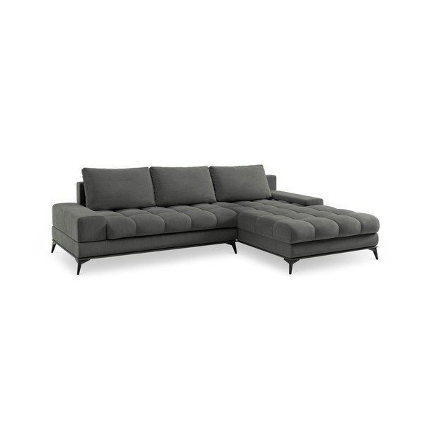 Tmavě šedá rohová rozkládací pohovka Windsor & Co Sofas Deneb, pravý roh-image-3