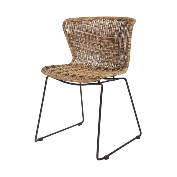 Градински столове в комплект 2 бр. от изкуствен ратан в естествен цвят Wings – WOOOD