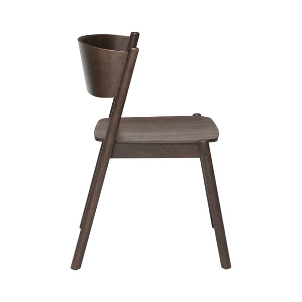 Кафяв дъбов трапезен стол Oblique - Hübsch-image-2