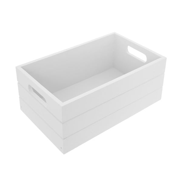 Бяла дървена кутия за съхранение 36x26x15 cm – Orion