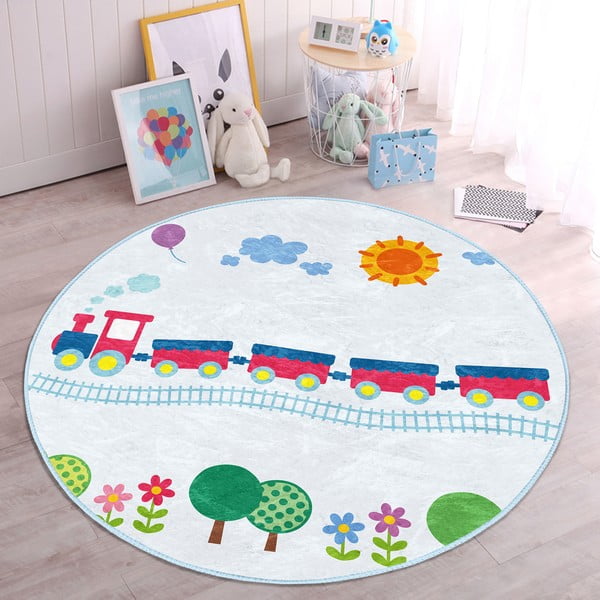 Светлосин детски килим ø 100 cm Comfort - Mila Home-image-4