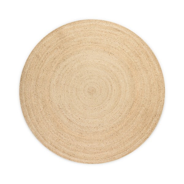 Двустранен ютен кръгъл килим в естествен цвят ø 100 cm Braided Ivory – Hanse Home