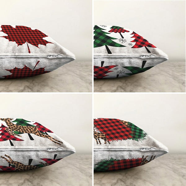 Комплект от 4 калъфки за възглавници от шенил Лист, 55 x 55 cm - Minimalist Cushion Covers-image-1