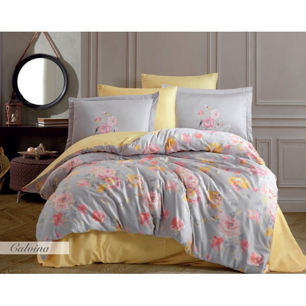 Двойно спално бельо с чаршаф от памучен сатен Hobby , 200 x 220 cm Calvina - Mijolnir